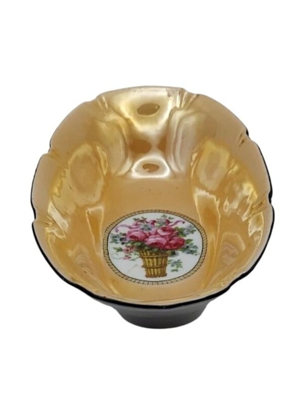 Lusterware Oval Serving Bowl Hand Painted Floral Porcelain Leuchtenburg Germany